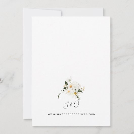 Invitation Mariage floral blanc marais (Dos)