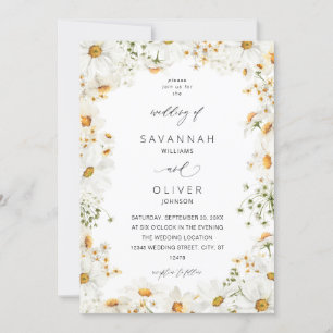 Invitation Mariage floral blanc marais