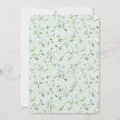 Invitation Mariage floral blanc menthe clair bleu (Dos)