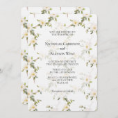 Invitation Mariage floral blanc romantique (Devant / Derrière)