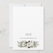Invitation Mariage Floral Blanc Rose et Violet (Dos)