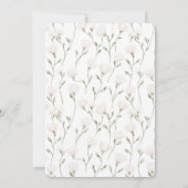 Invitation Mariage floral blanc rose pâle (Dos)