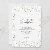 Invitation Mariage floral blanc rose pâle (Devant)
