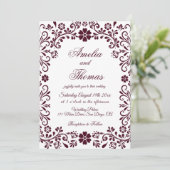 Invitation Mariage floral blanc rouge mexicain Talavera (Debout devant)