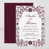 Invitation Mariage floral blanc rouge mexicain Talavera (Devant / Derrière)
