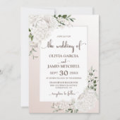 Invitation Mariage floral blanc rustique (Devant)