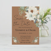 Invitation Mariage floral blanc rustique simple et moderne (Debout devant)