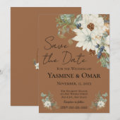 Invitation Mariage floral blanc rustique simple et moderne (Devant / Derrière)