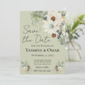 Invitation Mariage floral blanc rustique simple et moderne (Debout devant)