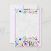 Invitation Mariage floral blanc violet et bleu d'aquarelle I (Devant)