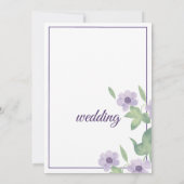 Invitation Mariage floral blanc violet lavande menthe lilas (Dos)