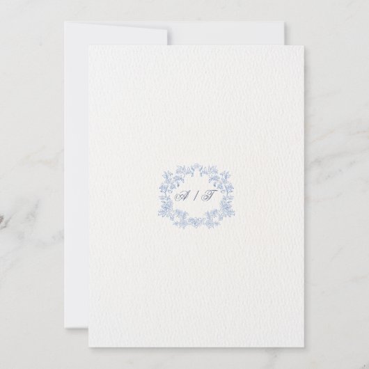 Invitation Mariage Floral bleu (Dos)