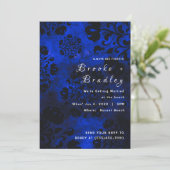 Invitation Mariage Floral Bleu (Debout devant)