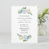 Invitation mariage floral bleu (Debout devant)