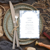 Invitation Mariage floral bleu blanc saule