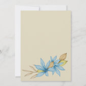 Invitation Mariage floral bleu bordeaux géométrique (Dos)