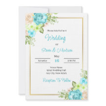 Mariage Floral Bleu Canard Élégant