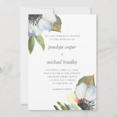 Invitation Mariage floral bleu chic (Devant)