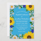 Invitation Mariage Floral bleu ciel d'été (Devant)