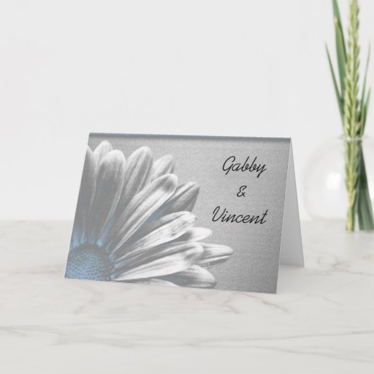 Invitation Mariage Floral bleu clair (Devant)