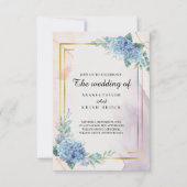 Invitation Mariage floral bleu clair (Devant)