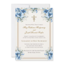 Mariage Floral Bleu Classique Catholique