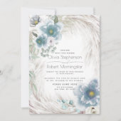 Invitation Mariage | Floral bleu Dusty (Devant)
