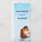 Invitation Mariage Floral Bleu Élégant  (Dos)