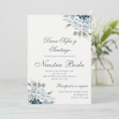 Invitation Mariage floral bleu espagnol (Debout devant)