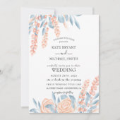 Invitation Mariage floral bleu et blanc (Devant)