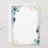 Invitation Mariage floral bleu et blanc personnalisé (Dos)