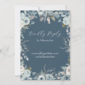 Invitation Mariage floral bleu et ivoire (Dos)