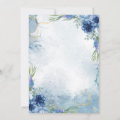 Invitation Mariage floral bleu et or (Dos)