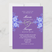 Invitation Mariage floral bleu et violet (Devant)
