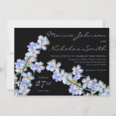 Invitation Mariage floral bleu lavande (Devant)