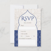 Invitation Mariage floral bleu marocain rsvp (Devant)