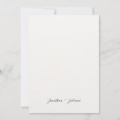 Invitation Mariage Floral bleu moderne (Dos)