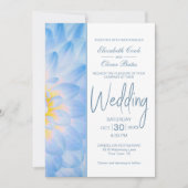 Invitation Mariage Floral bleu moderne (Devant)