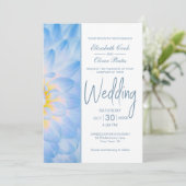 Invitation Mariage Floral bleu moderne (Debout devant)