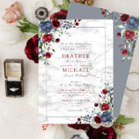 Mariage floral bleu outremer traditionnel Inv.