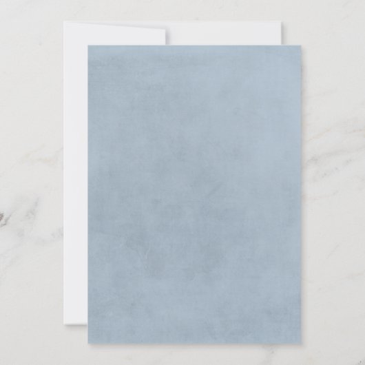 Invitation Mariage floral bleu poussiéreux (Dos)