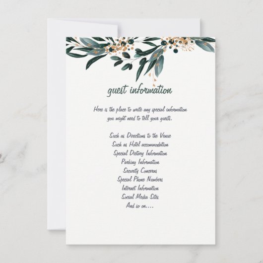 Invitation Mariage FLORAL BLEU PROFOND ÉLÉGANT (Devant)