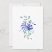 Invitation Mariage floral bleu tropical (Dos)