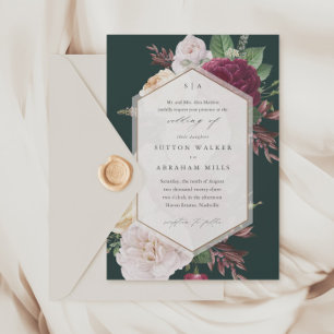Invitation Mariage Floral Blooms Vintage