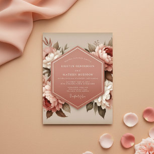 Invitation Mariage Floral Blush en Fleur