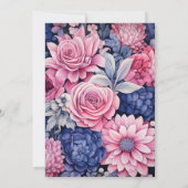 Invitation Mariage floral Blush et Navy (Dos)