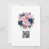 Invitation Mariage floral Blush et Navy (Dos)