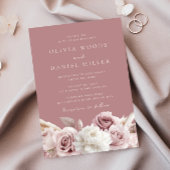 Invitation Mariage Floral Blush Rose Dusty