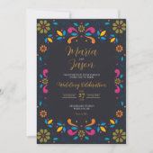 Invitation Mariage Floral Boda couleur fleur mexicaine (Devant)