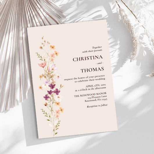 Invitation Mariage floral bohème